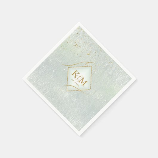 Fine Lines Gold Abstract Wedding V2 Sage ID867 Servet (Hoek)