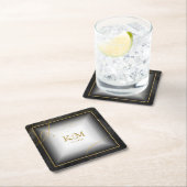 Fine Lines Gold Abstract Wedding V3 Black ID867 Kartonnen Onderzetters (Insitu)