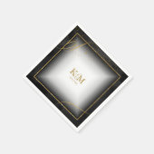 Fine Lines Gold Abstract Wedding V3 Black ID867 Servet (Hoek)