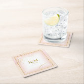 Fine Lines Gold Abstract Wedding V3 Blush ID867 Kartonnen Onderzetters (Insitu)