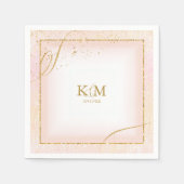 Fine Lines Gold Abstract Wedding V3 Blush ID867 Servet (Voorkant)