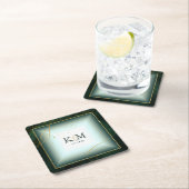 Fine Lines Gold Abstract Wedding V3 Emerald ID867 Kartonnen Onderzetters (Insitu)