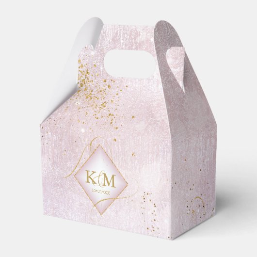 Fine Lines Gold Abstract Wedding V3 Mauve ID867 Bedankdoosjes (Voorkant Zijde)