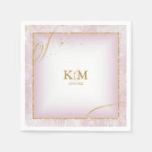 Fine Lines Gold Abstract Wedding V3 Mauve ID867 Servet (Voorkant)