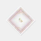 Fine Lines Gold Abstract Wedding V3 Mauve ID867 Servet (Hoek)