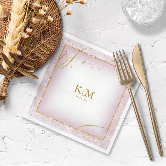 Fine Lines Gold Abstract Wedding V3 Mauve ID867 Servet