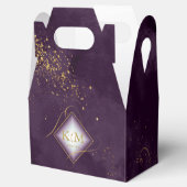 Fine Lines Gold Abstract Wedding V3 Plum ID867 Bedankdoosjes (Geopend)