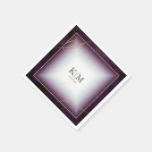 Fine Lines Gold Abstract Wedding V3 Plum ID867 Servet (Hoek)