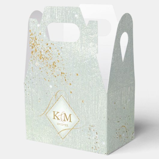 Fine Lines Gold Abstract Wedding V3 Sage ID867 Bedankdoosjes (Geopend)