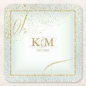 Fine Lines Gold Abstract Wedding V3 Sage ID867 Kartonnen Onderzetters (Voorkant)