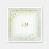 Fine Lines Gold Abstract Wedding V3 Sage ID867 Servet (Voorkant)