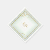 Fine Lines Gold Abstract Wedding V3 Sage ID867 Servet (Hoek)