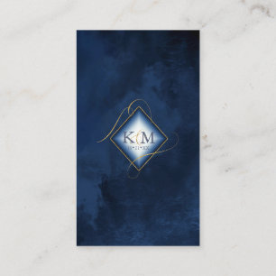 Fine Lines Gold Abstract Wishing Well Navy ID867 Informatiekaartje