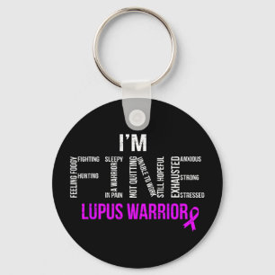 FINE Lupus Bewustzijn Warrior Strijder Auto-immuun Sleutelhanger
