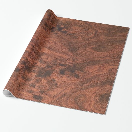 Fine Mahogany Veneer Print Cadeaupapier (Uitgerold)