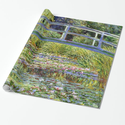 Fine Monet Japanse Bridge & Water-Lily Pond Cadeaupapier (Uitgerold)