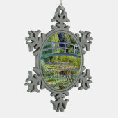 Fine Monet Japanse Bridge & Water-Lily Pond Tin Sneeuwvlok Ornament (Links)