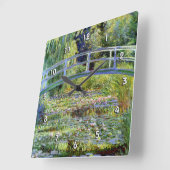 Fine Monet Japanse Bridge & Water-Lily Pond Vierkante Klok (Hoek)