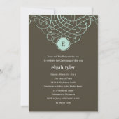 Fine Monogram Baptism/Christening Invitation Kaart (Voorkant)