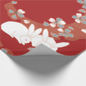 Fine Monogram Cool Cute Girly Retro Floral Cadeaupapier (Hoek)