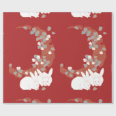 Fine Monogram Cool Cute Girly Retro Floral Cadeaupapier (Vlak)