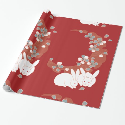 Fine Monogram Cool Cute Girly Retro Floral Cadeaupapier (Uitgerold)
