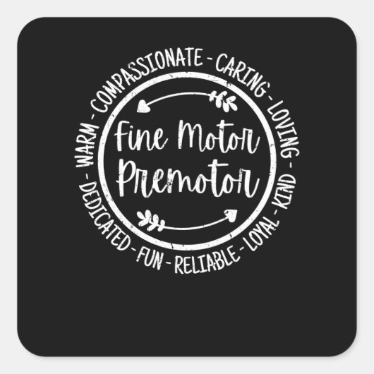 Fine Motor Premotory Occupational Therapist Vierkante Sticker (Voorkant)