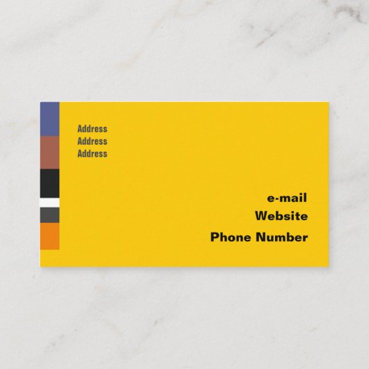 Fine Multicolor Classic lateral Stripes Visitekaartje (Achterkant)