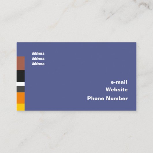 Fine Multicolor Classic lateral Stripes Visitekaartje (Achterkant)