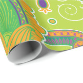 Fine Paisley Cool Cute Girly Retro Mode Cadeaupapier (Rol Hoek)