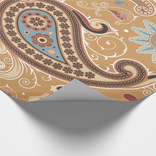 Fine Paisley Cool Cute Girly Retro Mode Cadeaupapier (Hoek)