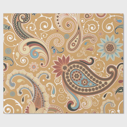 Fine Paisley Cool Cute Girly Retro Mode Cadeaupapier (Vlak)