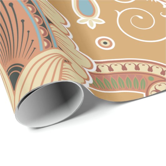 Fine Paisley Cool Cute Girly Retro Mode Cadeaupapier (Rol Hoek)