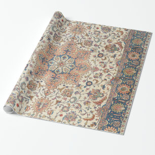 Fine Persia Tabriz Blue Rust Oranje  Cadeaupapier