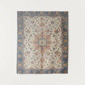 Fine Persia Tabriz Blue Rust Oranje Wandkleed (Voorkant)