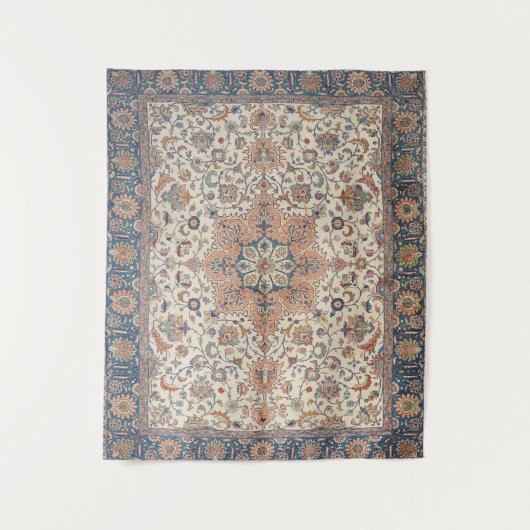 Fine Persia Tabriz Blue Rust Oranje Wandkleed (Voorkant)