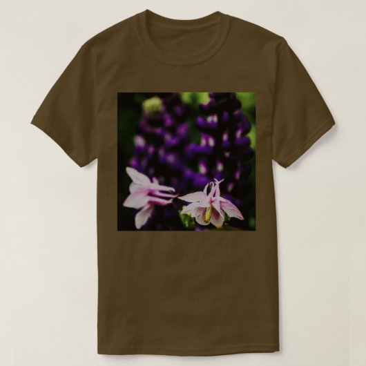 Fine Random Mosaic Lupin en Aquilegia AC163 T-shirt (Design voorkant)