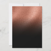Fine Roos Gold Glitter Black Ombre Opslaan Datum Kaart (Achterkant)