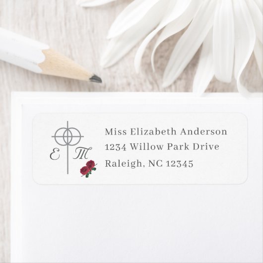 Fine Rozen Wedding retour adres Etiket (Insitu)