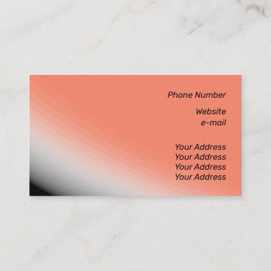 Fine Salmon White Black Shades and Rays Visitekaartje (Achterkant)