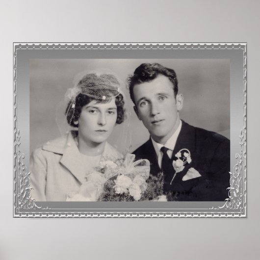 Fine Silver Border lijst aangepast poster foto's (Voorkant)