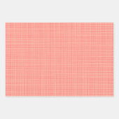 Fine Weave Weven Stripe Gingham Pattern Blush Pink Inpakpapier Vel (Voorkant 2)
