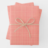 Fine Weave Weven Stripe Gingham Pattern Blush Pink Inpakpapier Vel (In situ)