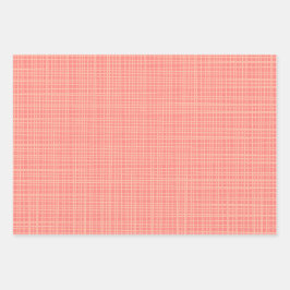Fine Weave Weven Stripe Gingham Pattern Blush Pink Inpakpapier Vel