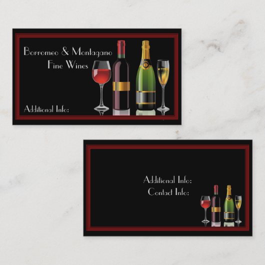 Fine Wine Black Visitekaartje (Voorkant / Achterkant)