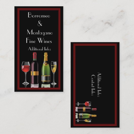 Fine Wine Black Visitekaartje 2 (Voorkant / Achterkant)