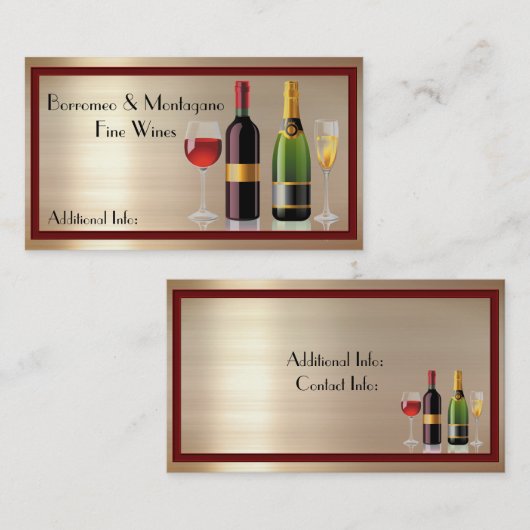 Fine Wine Gold Visitekaartje (Voorkant / Achterkant)