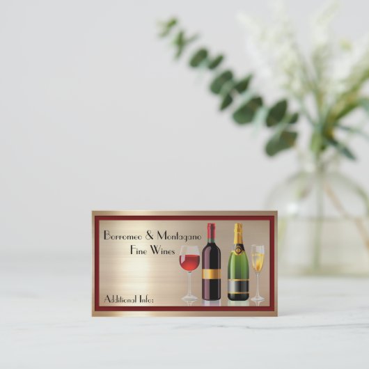 Fine Wine Gold Visitekaartje (Staand voorkant)