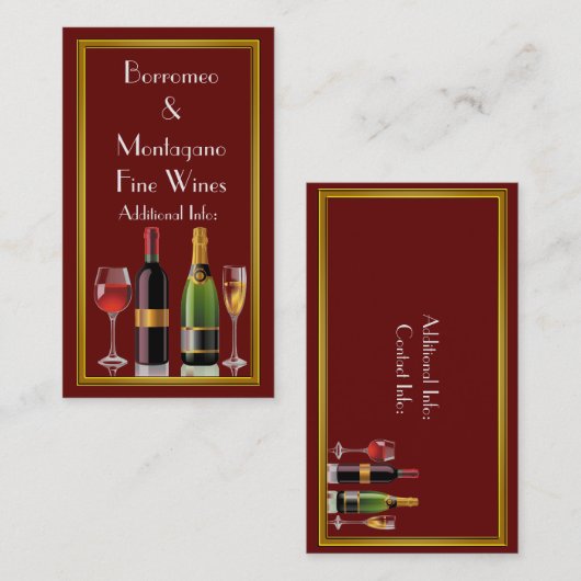 Fine Wine Red Visitekaartje 2 (Voorkant / Achterkant)