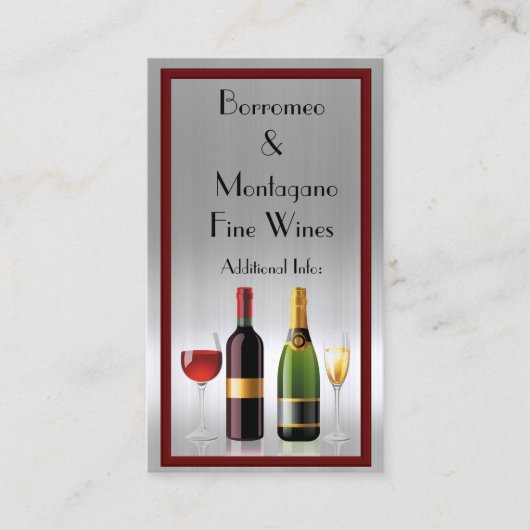 Fine Wine Silver Visitekaartje 2 (Voorkant)